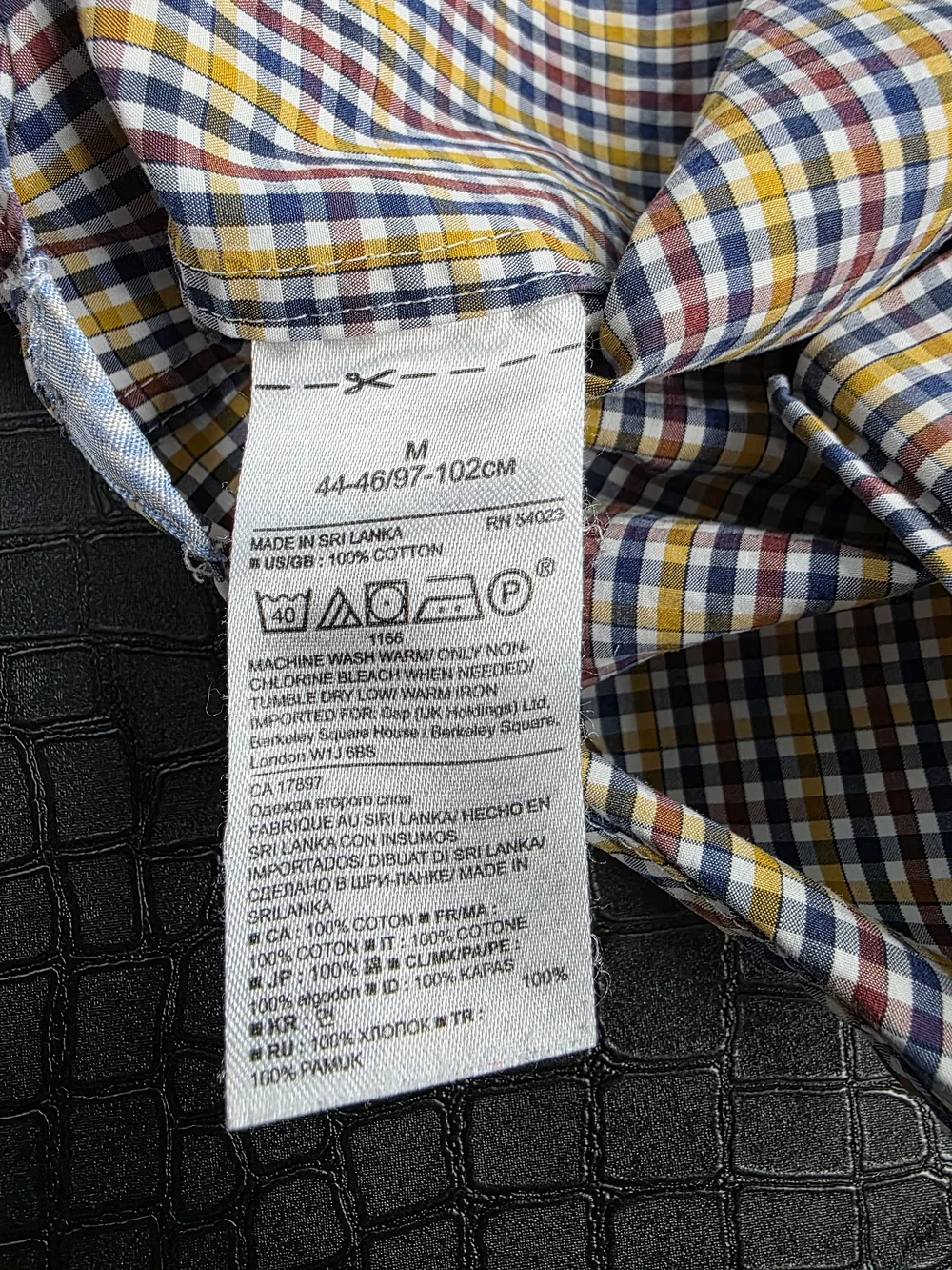 Banana Republic Grant Fit Button Down 120s Supima Cotton Medium MultiColor Check